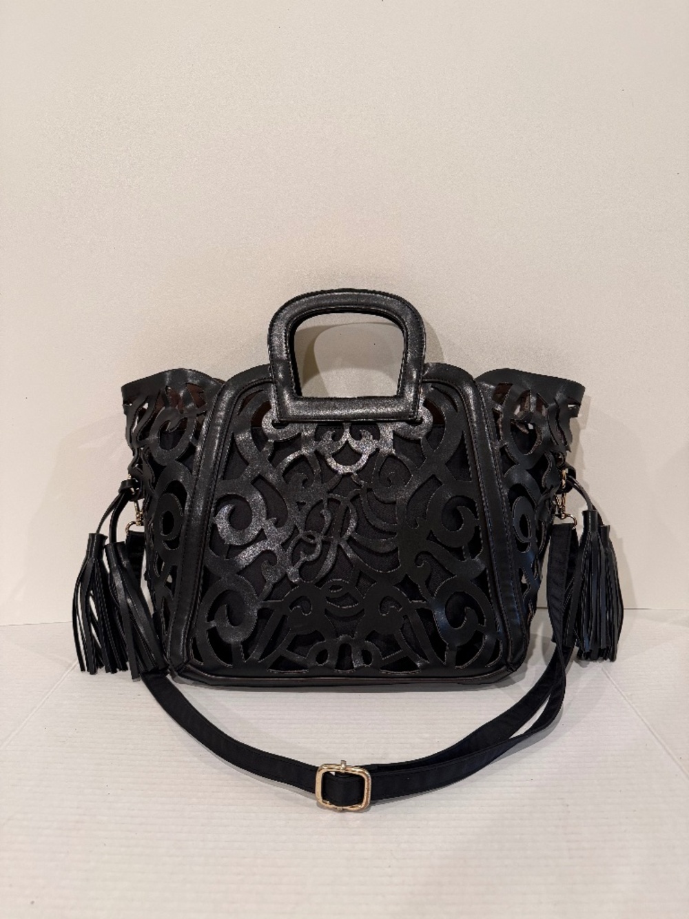 FAUX LEATHER SCROLL BAG - USED